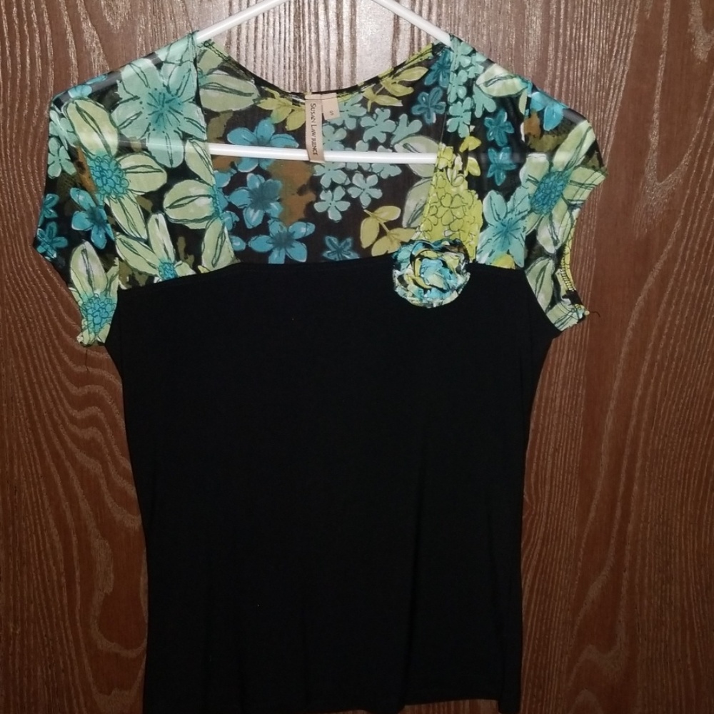 Black and Floral Top
